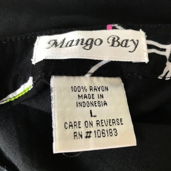 Mango Bay Beaded Black Blouse Cocktails Cruise - Picture 8 of 8